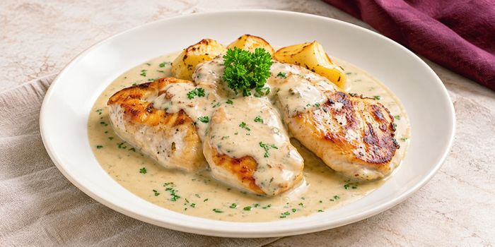 Pechugas de pollo en salsa cremosa